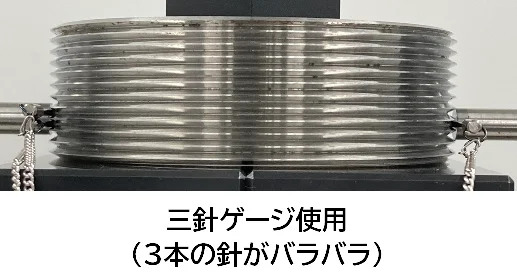 三針ゲージを使用した校正